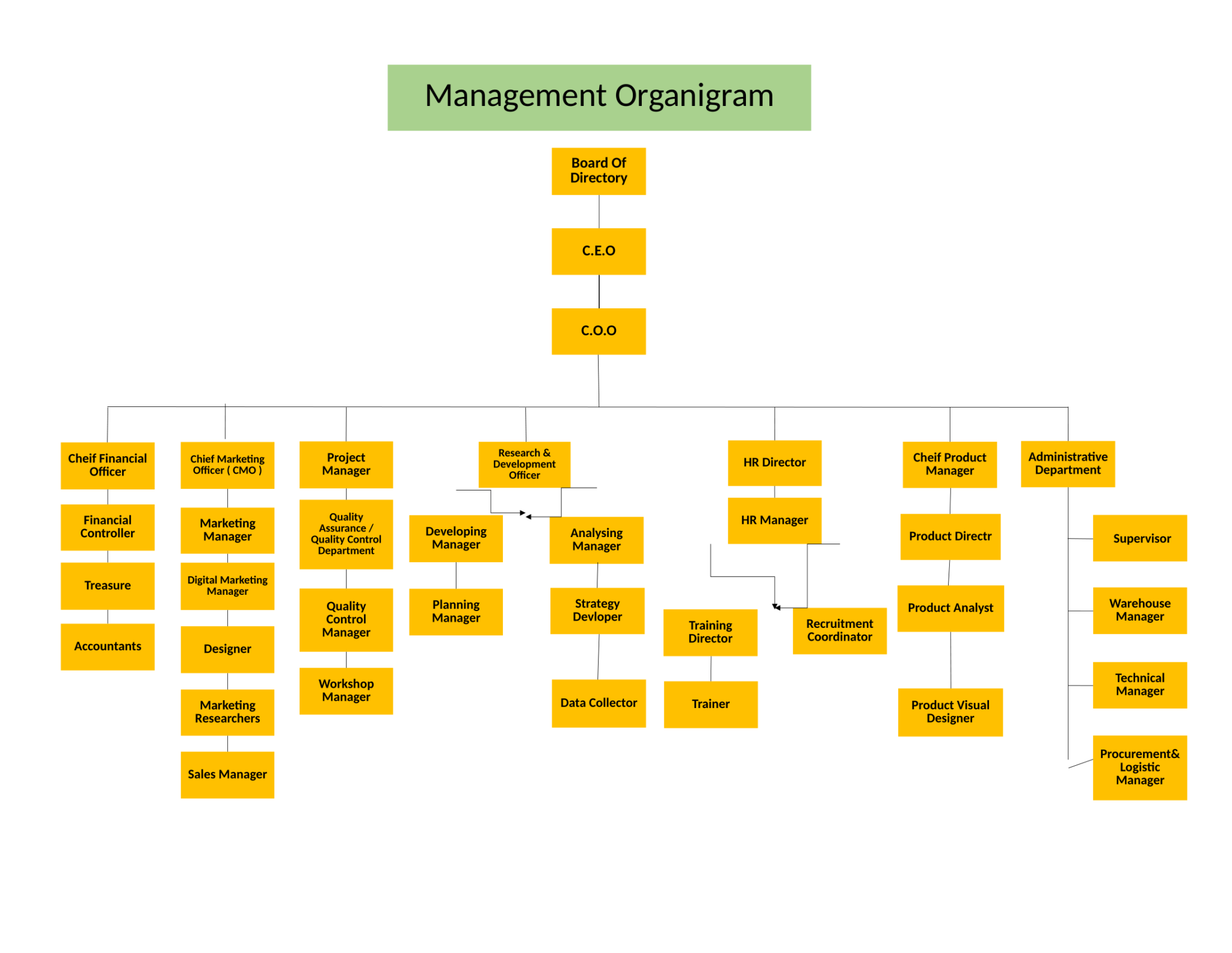 Organization chart – Sundus Textiles Industries